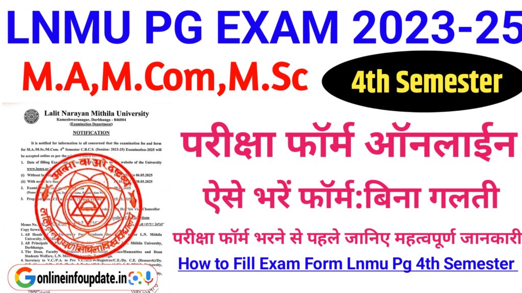 LNMU PG 4th Semester Exam Form 2025