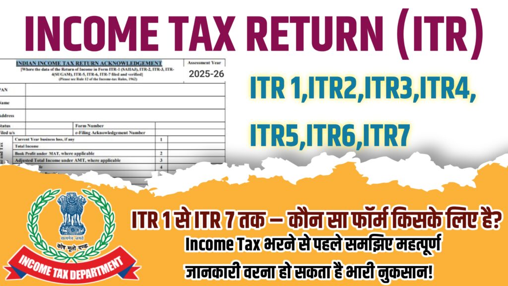 ITR Form Type with Explain