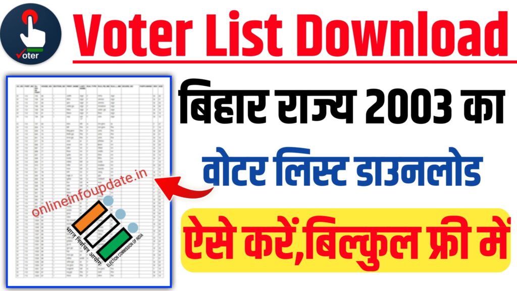 Bihar Voter List 2003 Download