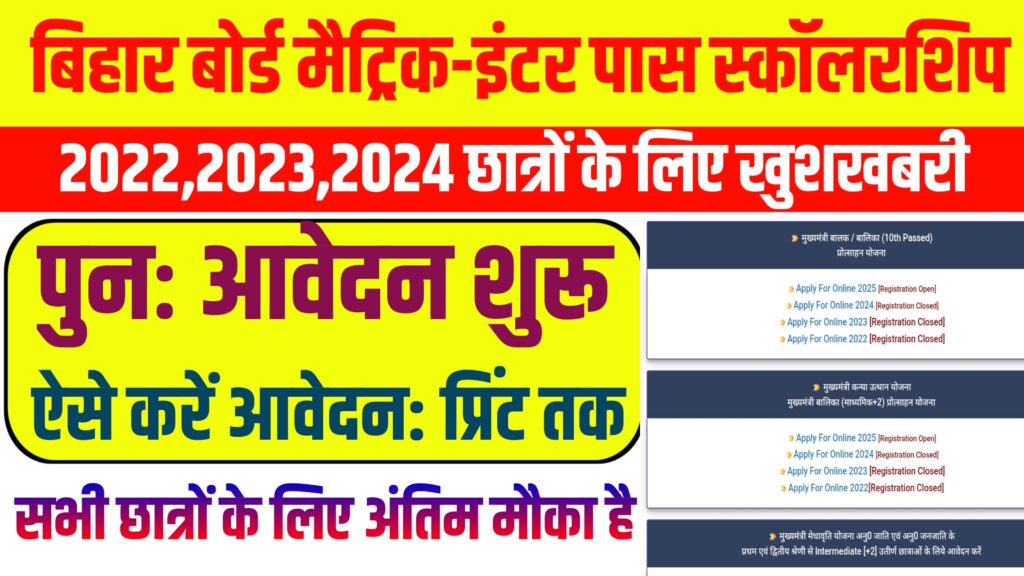 Bihar Board Matric-Inter Pass Scholarship