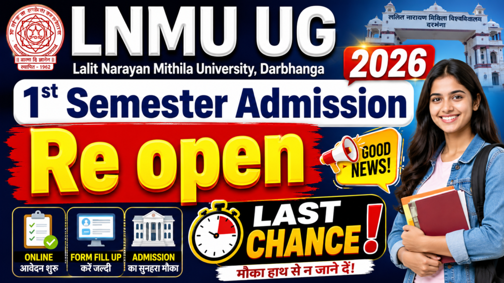 LNMU UG 1st Semester Admission 2026 Re open
